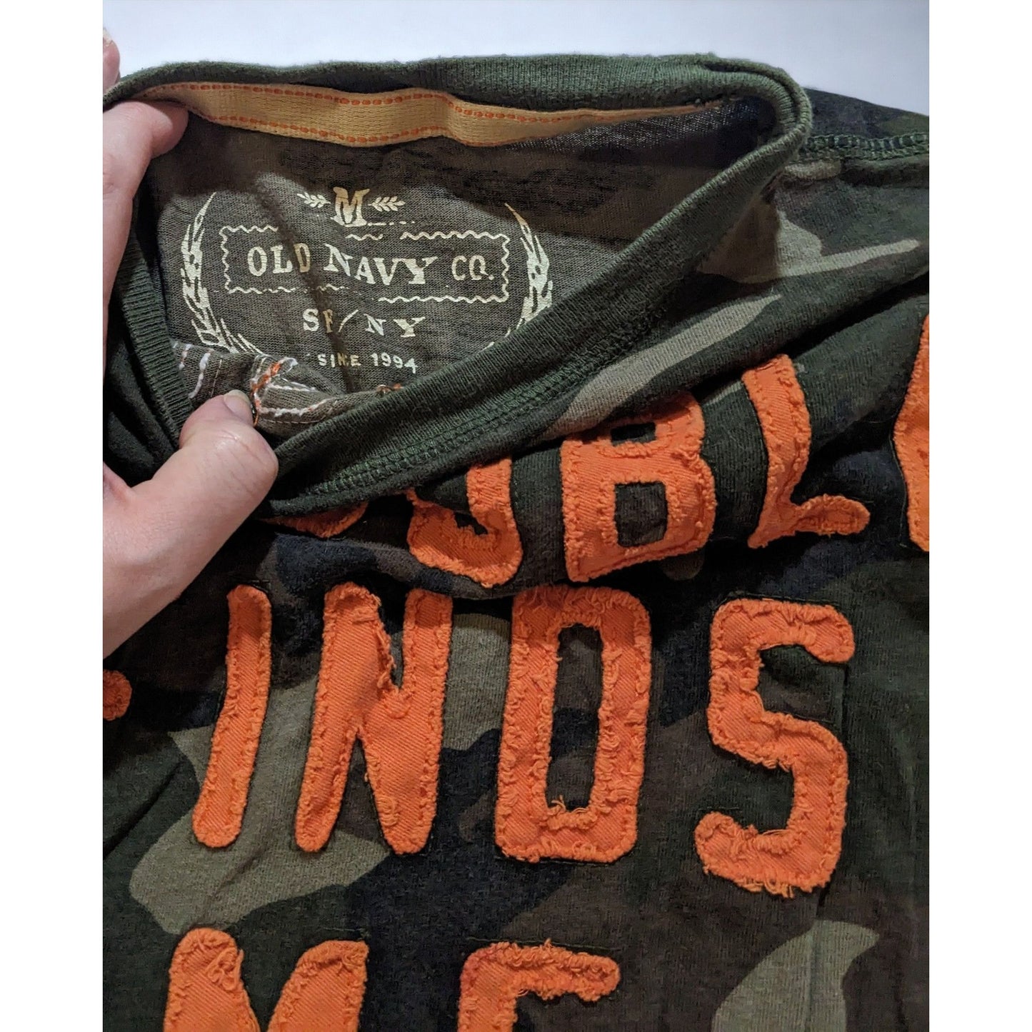 Old Navy Camo Trouble Finds Me Shirt