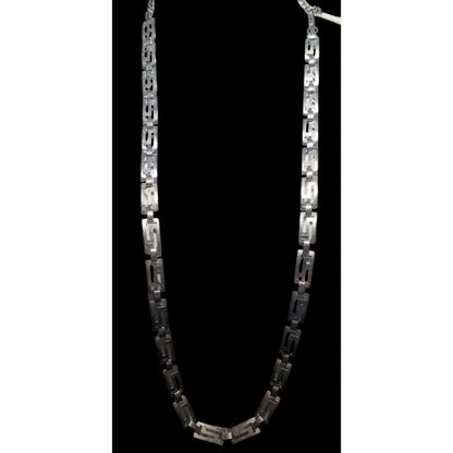 Retro Silver Grecian Link Chain Necklace