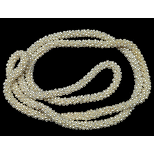 Vintage Elegant Faux Pearl Beaded Rope Necklace