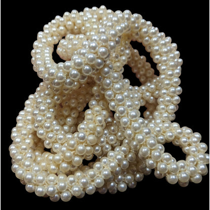 Vintage Elegant Faux Pearl Beaded Rope Necklace