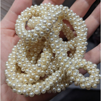 Vintage Elegant Faux Pearl Beaded Rope Necklace
