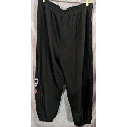 No Boundaries Black Joggers With Colorful Butterfly Designs XL 27" Inseam Elastic Waist Teen Girls