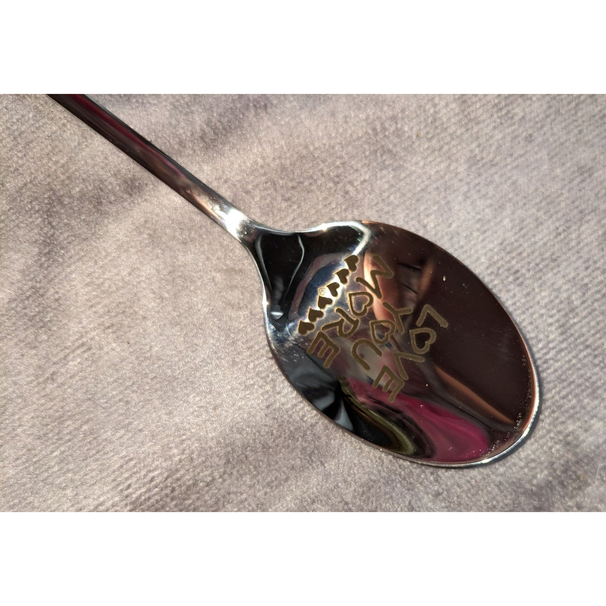 Romantic Love You More Engraved Spoon Silver Tone Gift Boxed Anniversary Gift