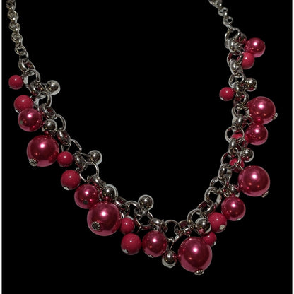 Paparazzi Pink And Silver Pearl Jewelry Set