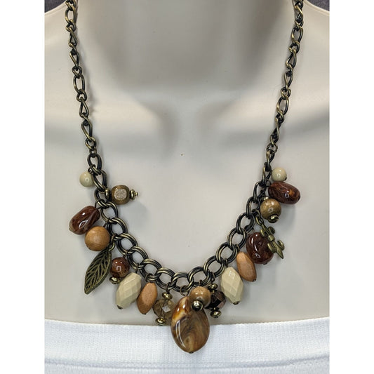 Vintage Bohemian Charm Necklace With Beaded Fringe