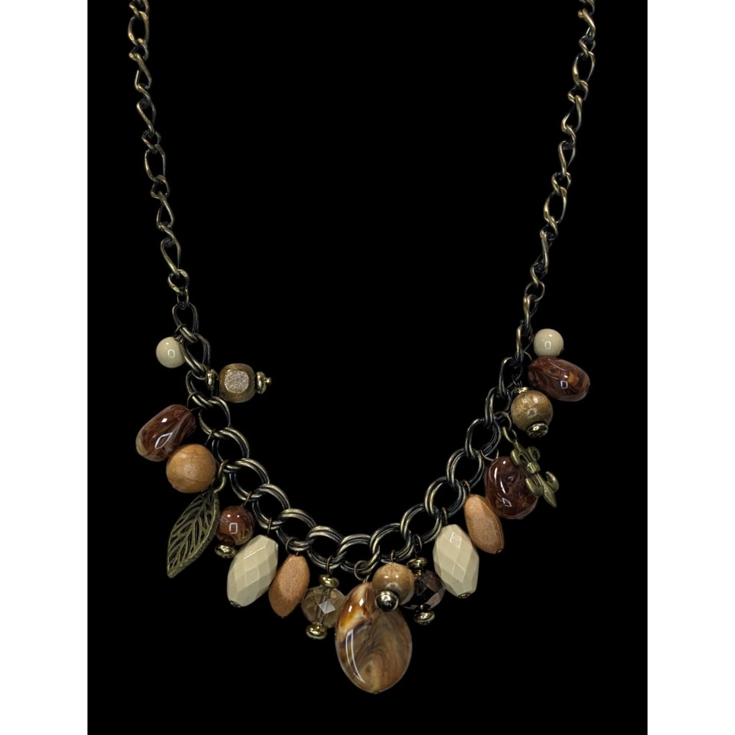 Vintage Bohemian Charm Necklace With Beaded Fringe