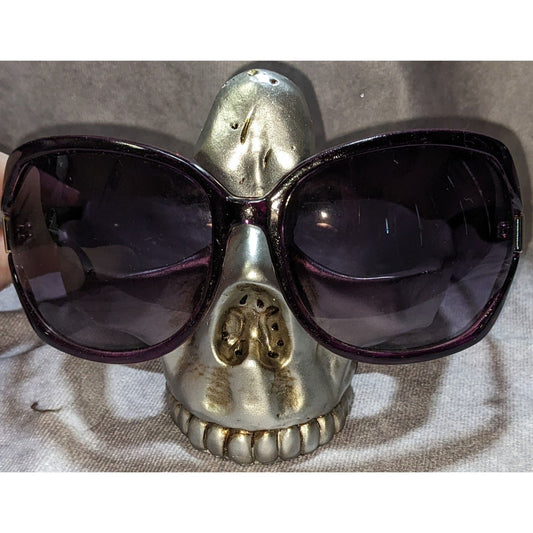 DG Oversized Royal Purple Sunglasses With Gradient Lenses & Gold Logo Accents