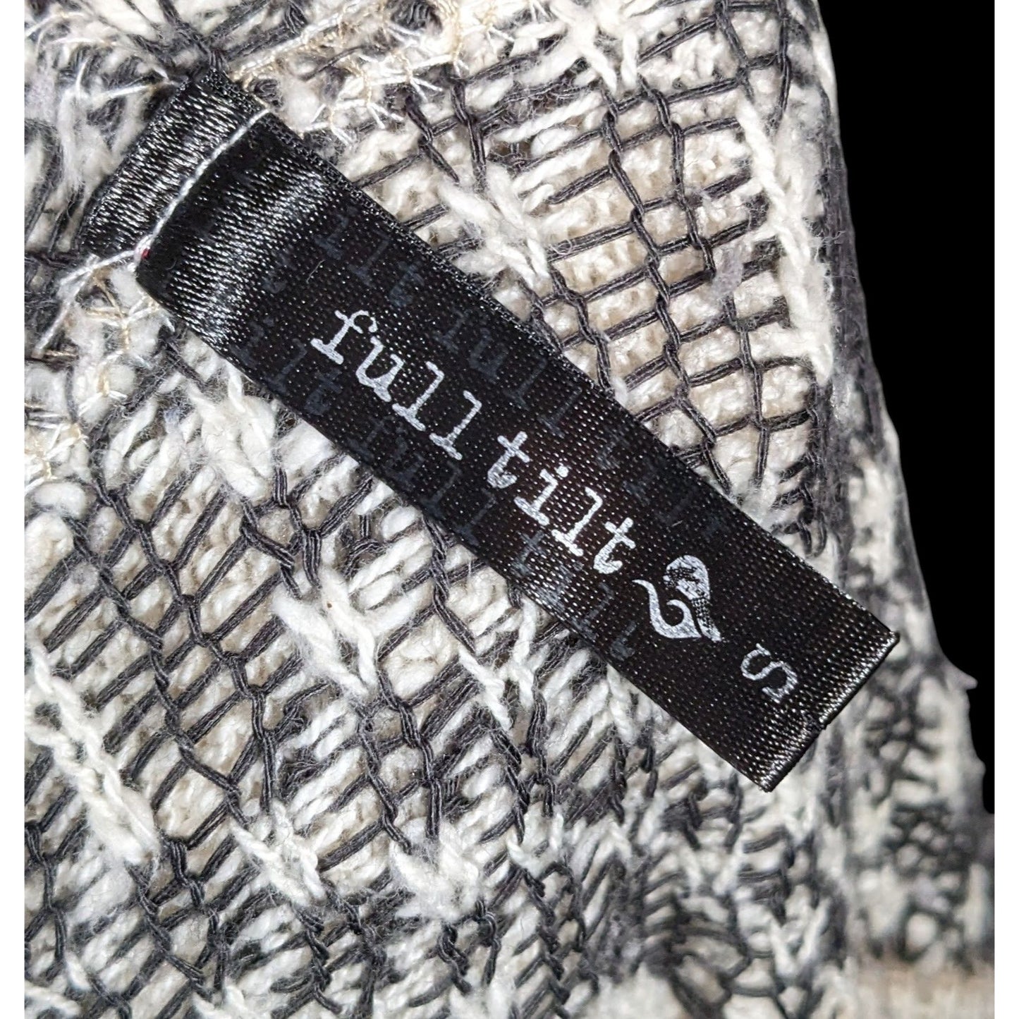 Full Tilt Southwestern White And Black Hooded Sweater