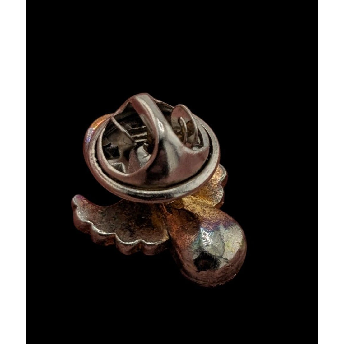 Vintage Holiday Red And Green Gemmed Angel Lapel Pin