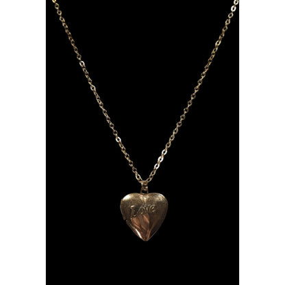 Romantic Embossed Love Heart Locket Pendant Necklace