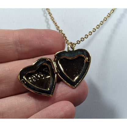 Romantic Embossed Love Heart Locket Pendant Necklace