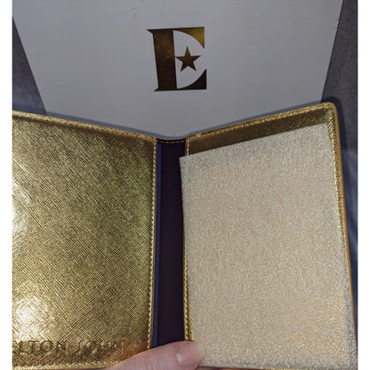 Goodbye Yellow Brick Road Elton John Gold Passport Holder & Luggage Tag Travel Set