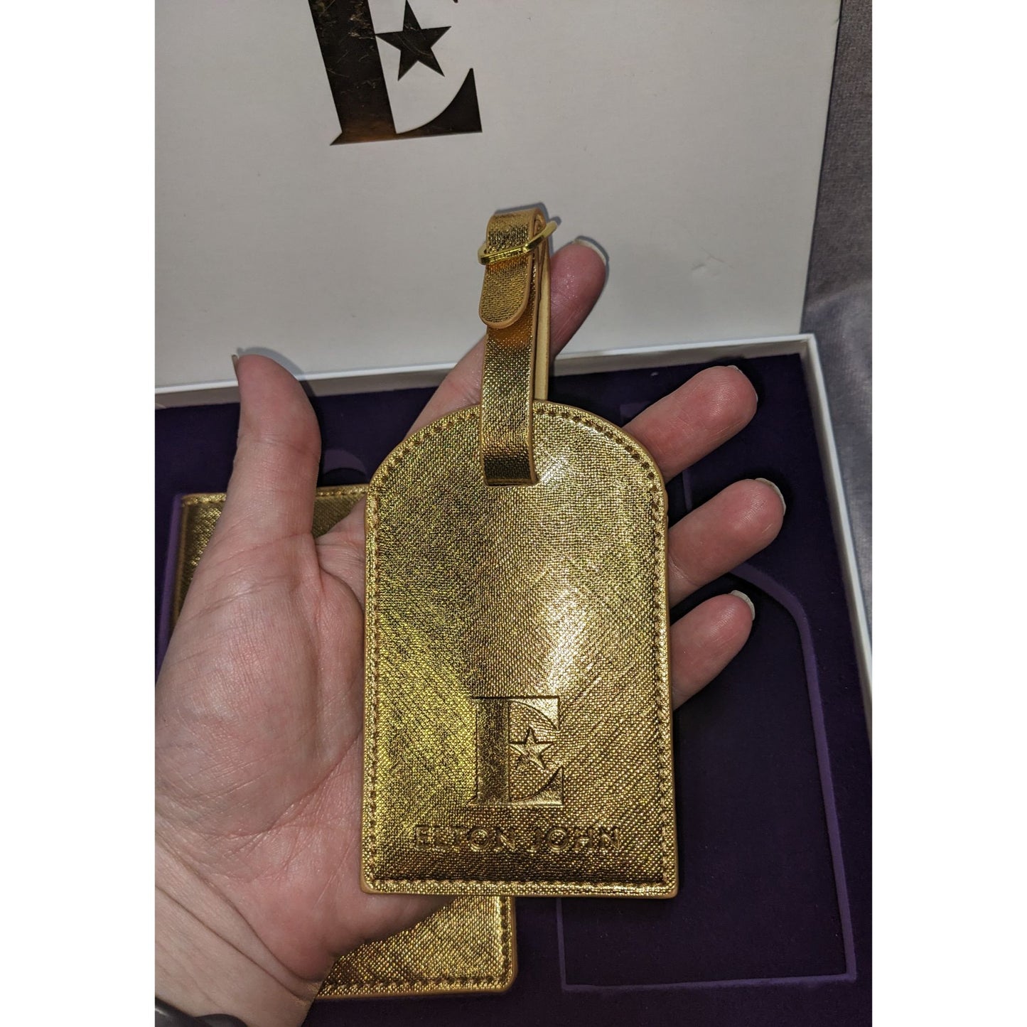 Goodbye Yellow Brick Road Elton John Gold Passport Holder & Luggage Tag Travel Set