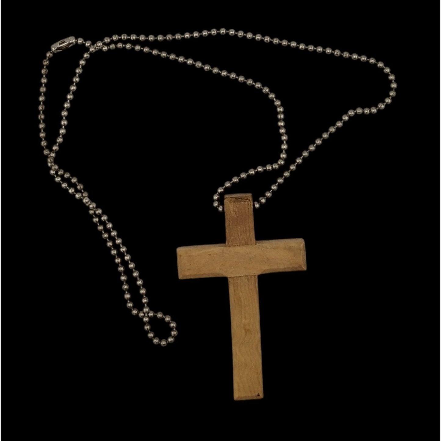 Handmade Religious Olive Wood Carved Cross Necklace