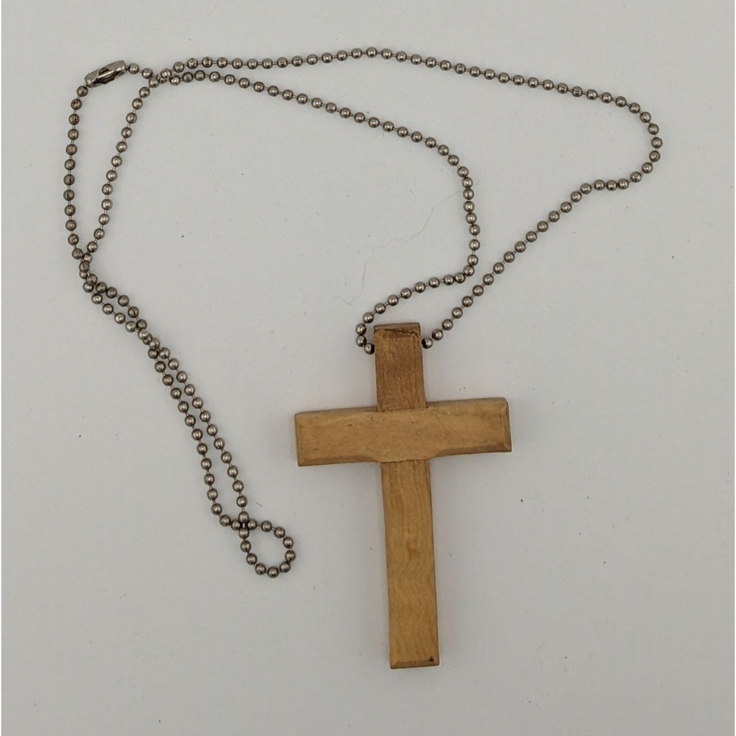 Handmade Religious Olive Wood Carved Cross Necklace
