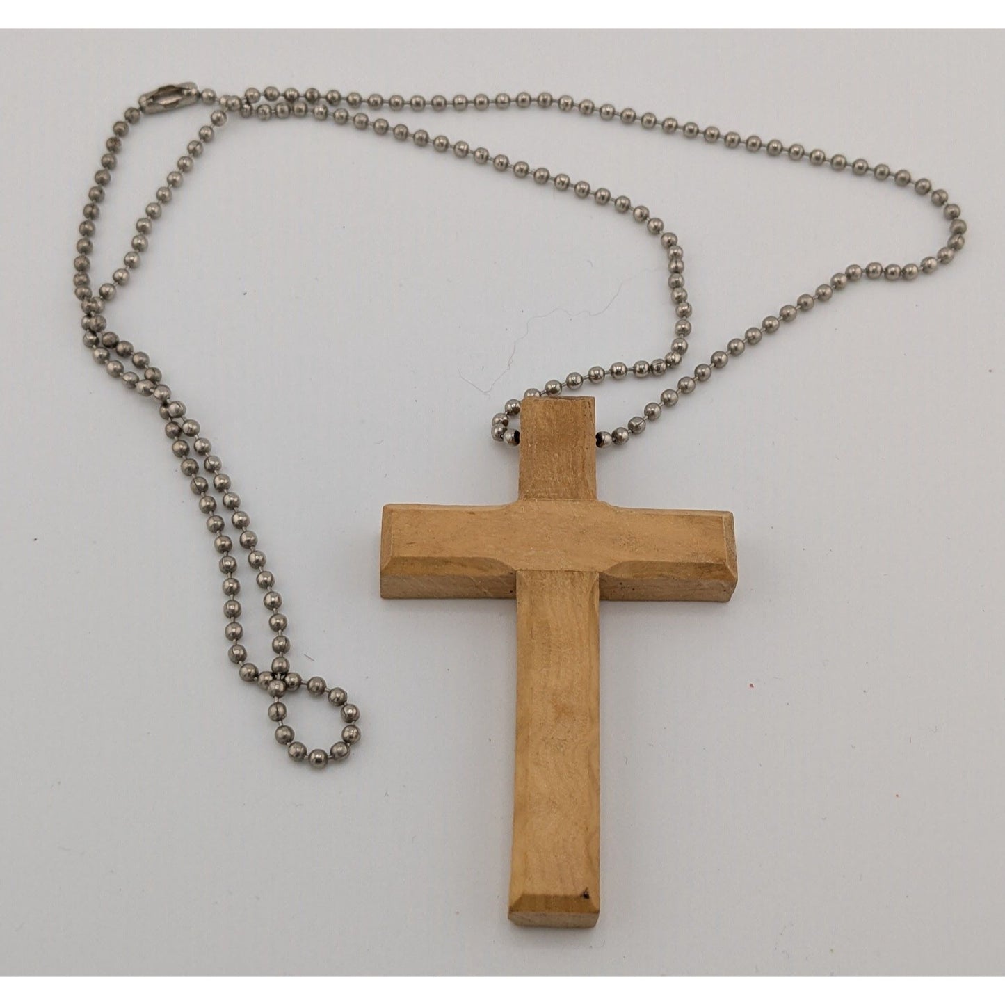 Handmade Religious Olive Wood Carved Cross Necklace