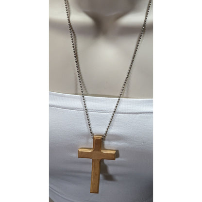 Handmade Religious Olive Wood Carved Cross Necklace