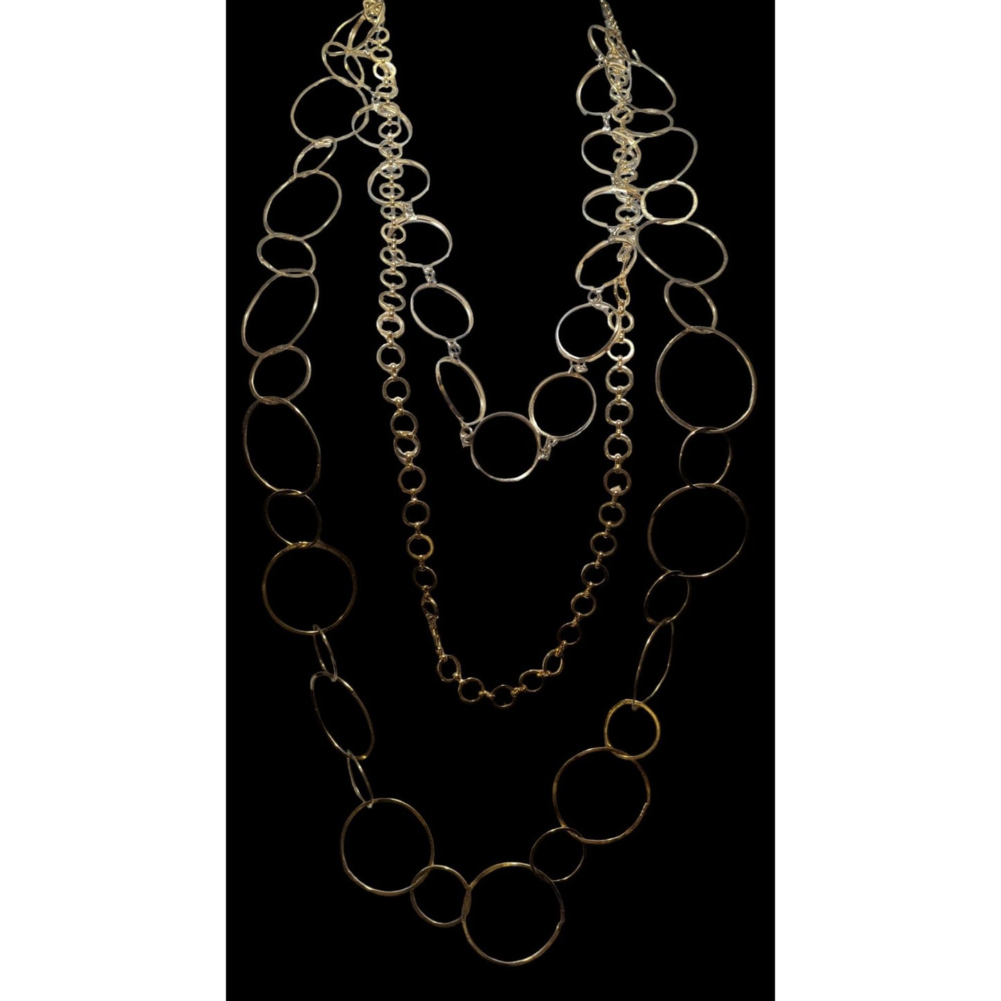 Yochi NY Multilayer Gold Ring Statement Necklace