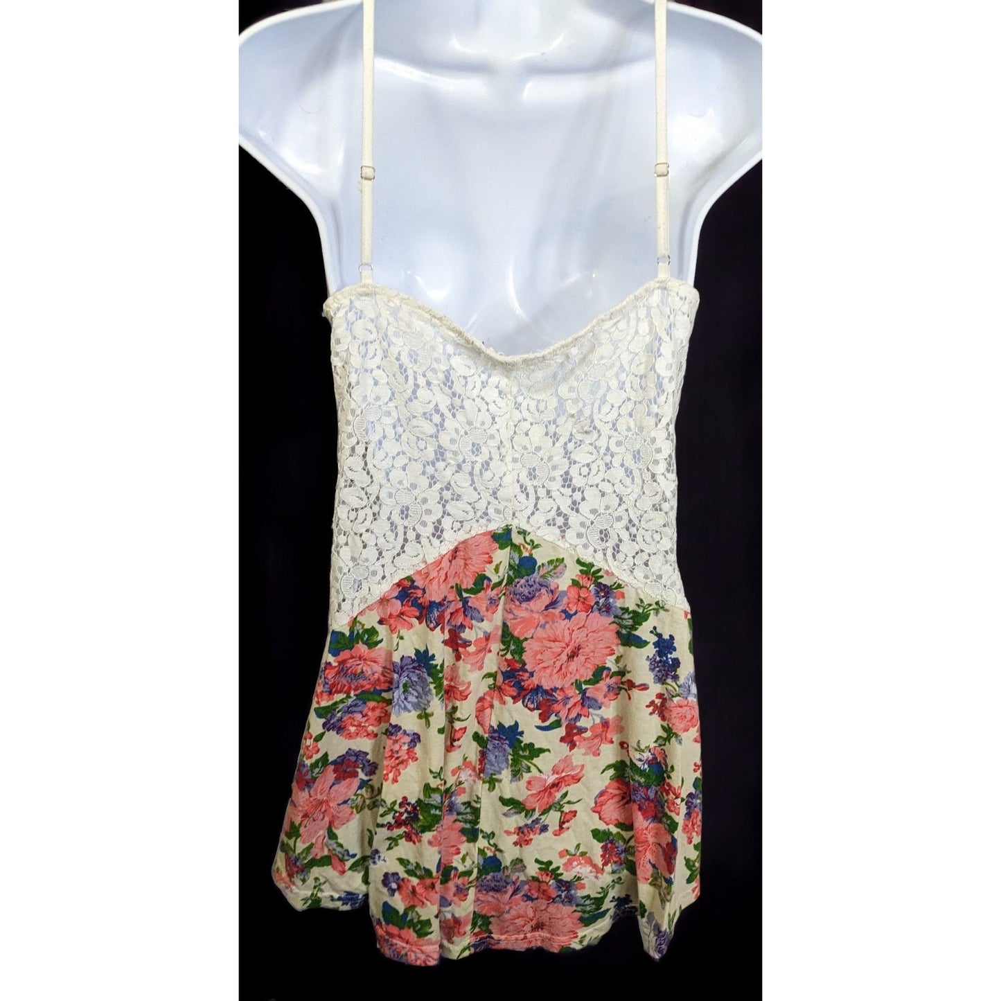 Goefir Floral Lace Asymmetrical Retro Top