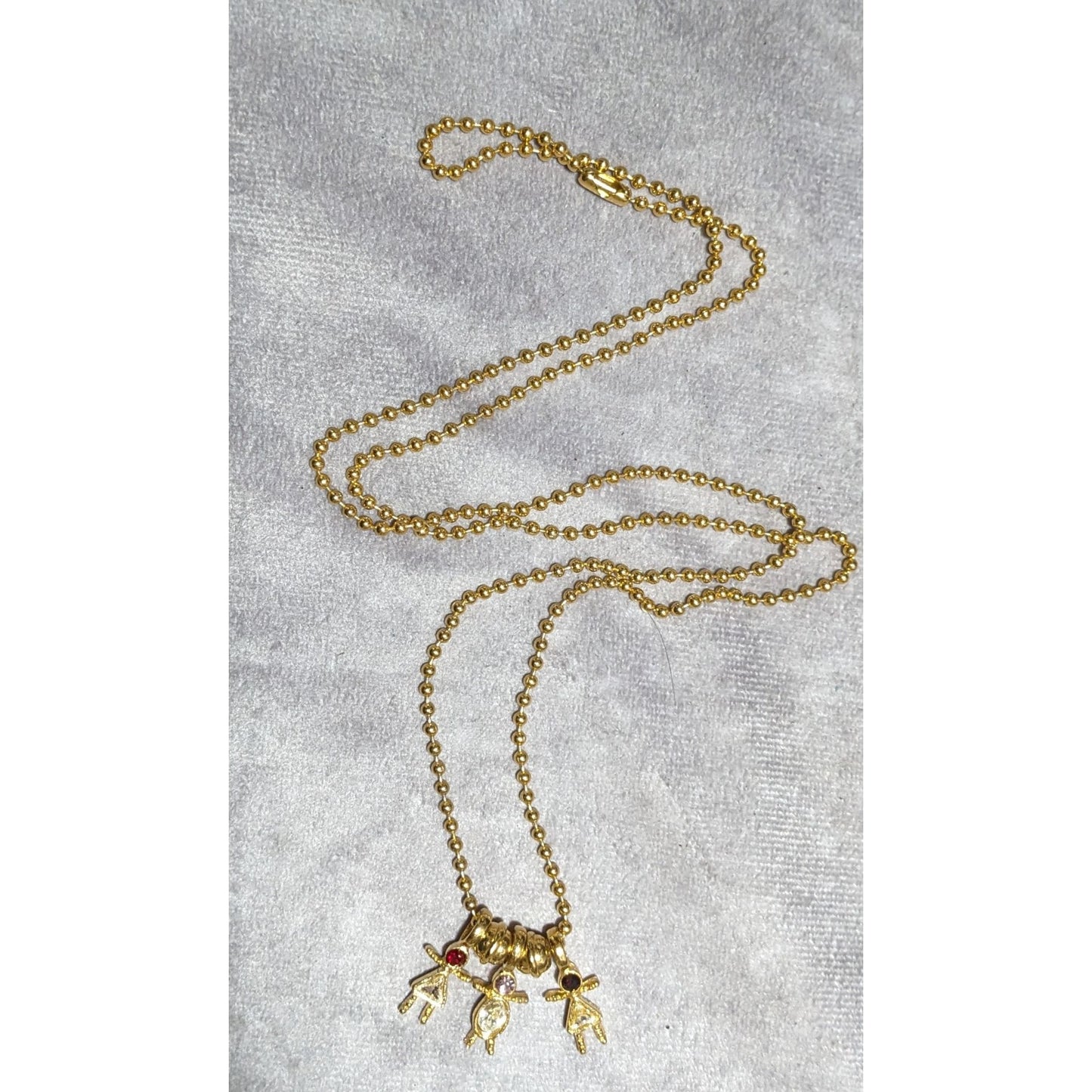 Gold Birthstone Kid Figural Charm Necklace