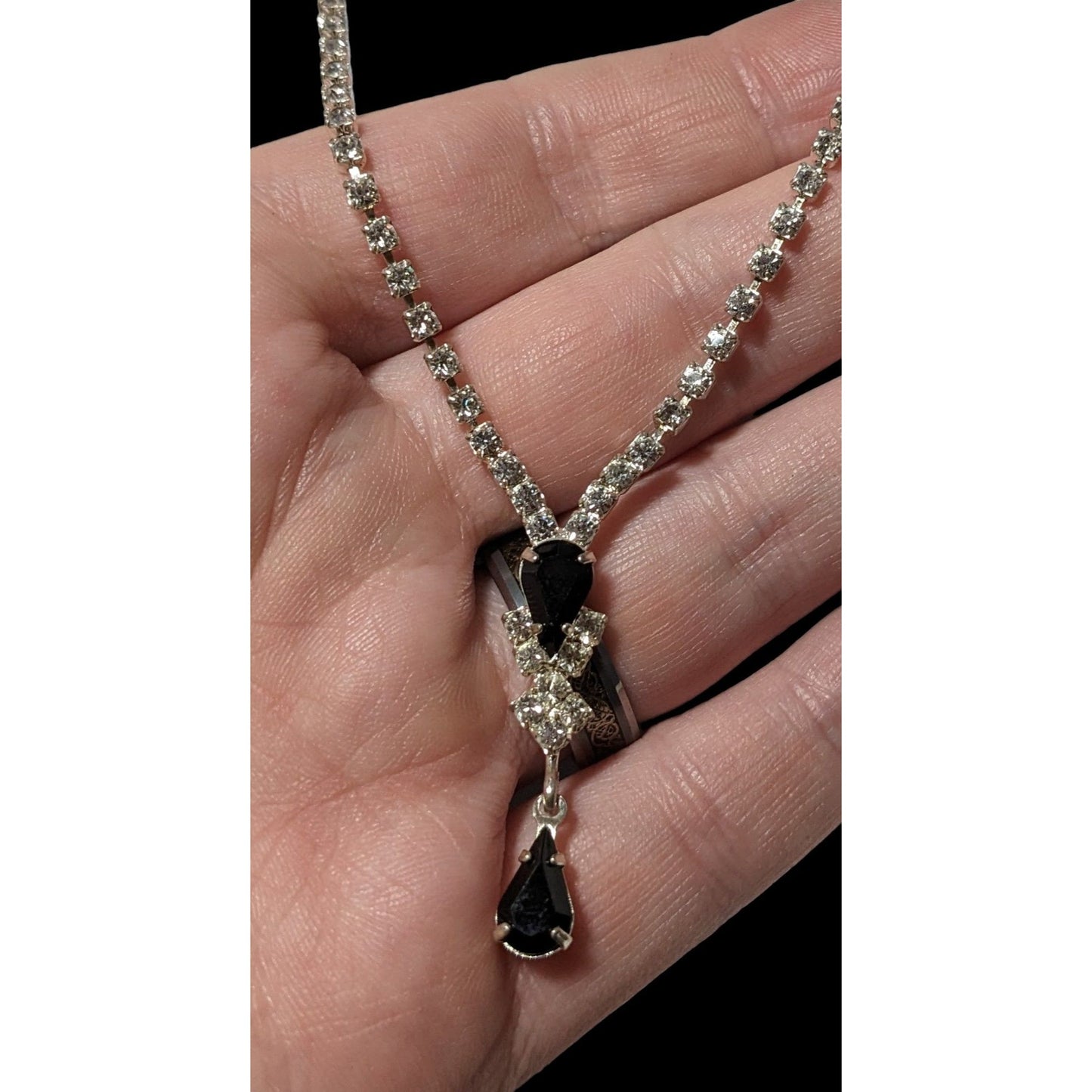 Glam Goth Gemmed Formal Bridal  Necklace