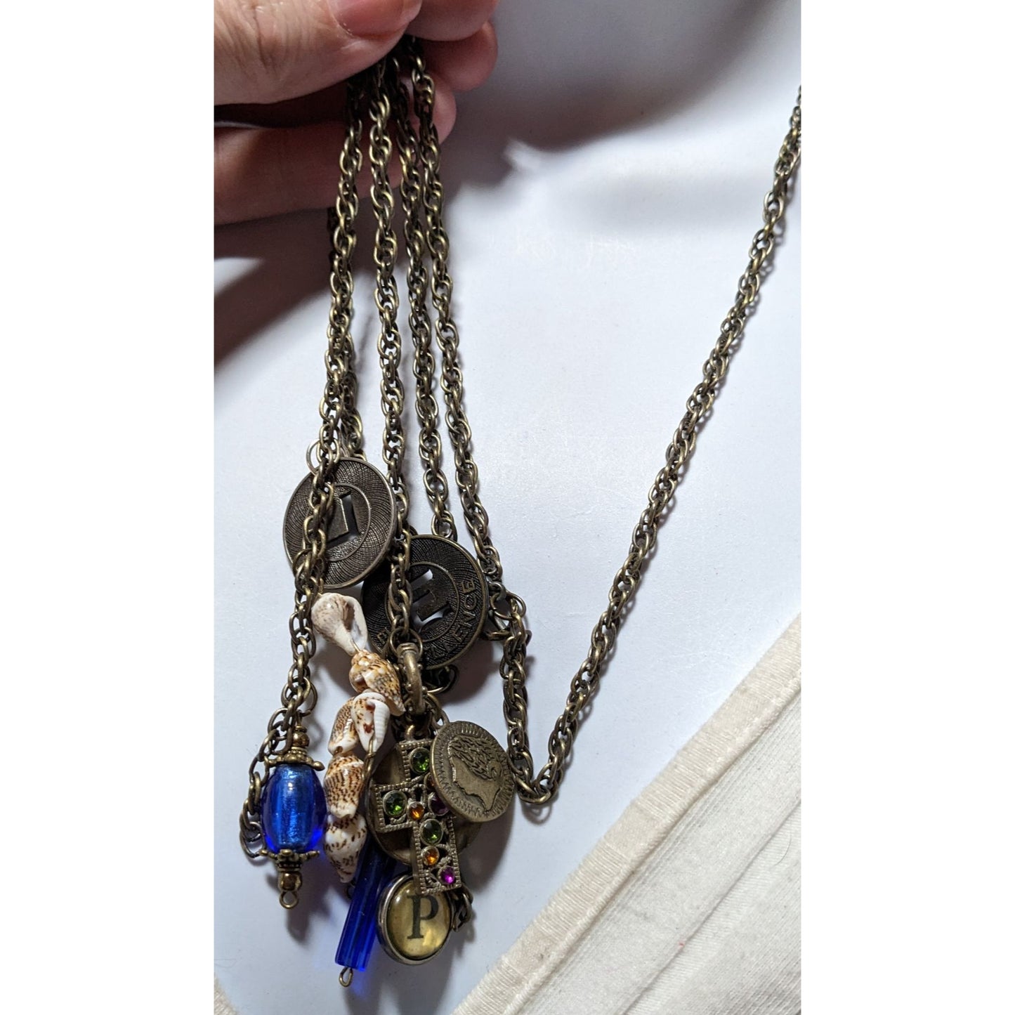 Chain Tassel Charm Necklace
