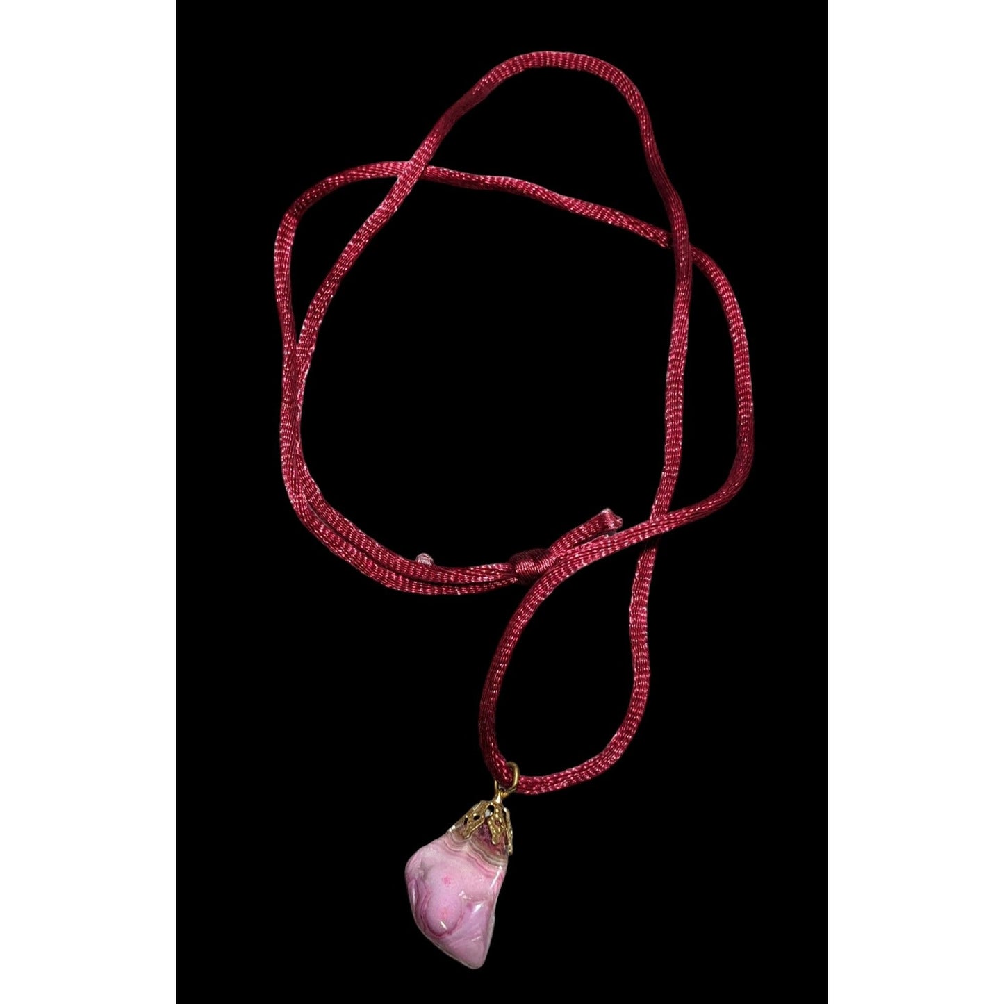 Dyed Pink Natural Agate Pendant Necklace