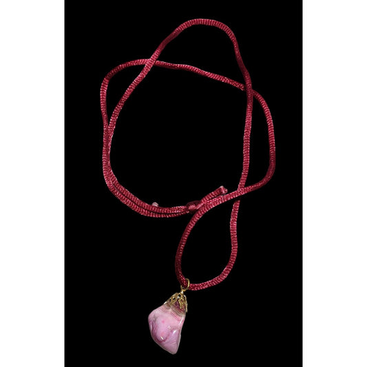 Dyed Pink Natural Agate Pendant Necklace