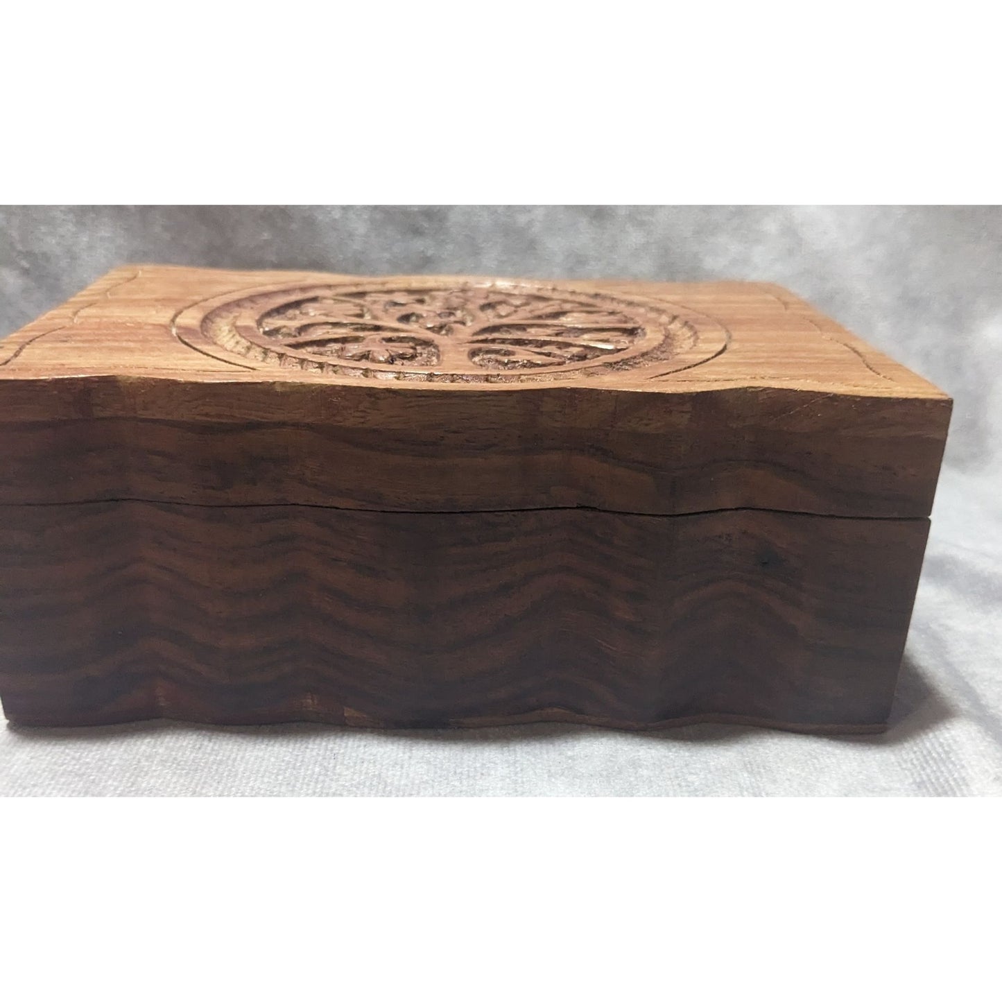 Carved Wooden Tree Of Life Box