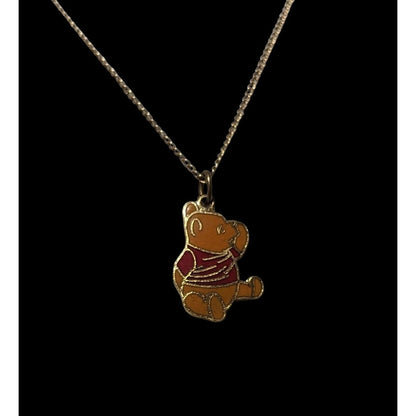 Vintage Minimalist Disney Pooh Charm Necklace