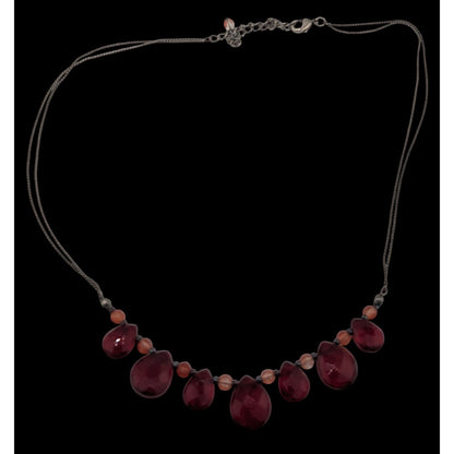 Gothic Vampire Blood Red Teardrop Statement Necklace