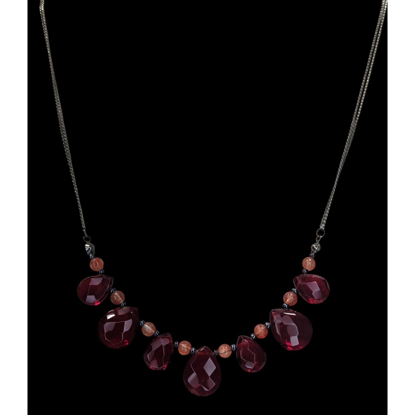 Gothic Vampire Blood Red Teardrop Statement Necklace
