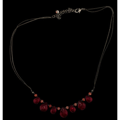 Gothic Vampire Blood Red Teardrop Statement Necklace