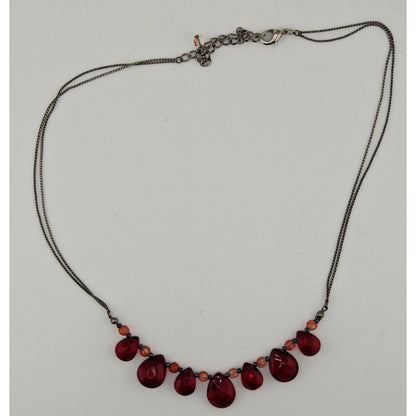 Gothic Vampire Blood Red Teardrop Statement Necklace