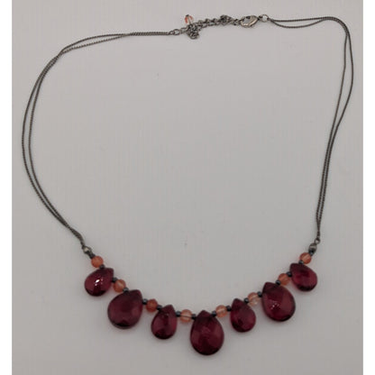 Gothic Vampire Blood Red Teardrop Statement Necklace