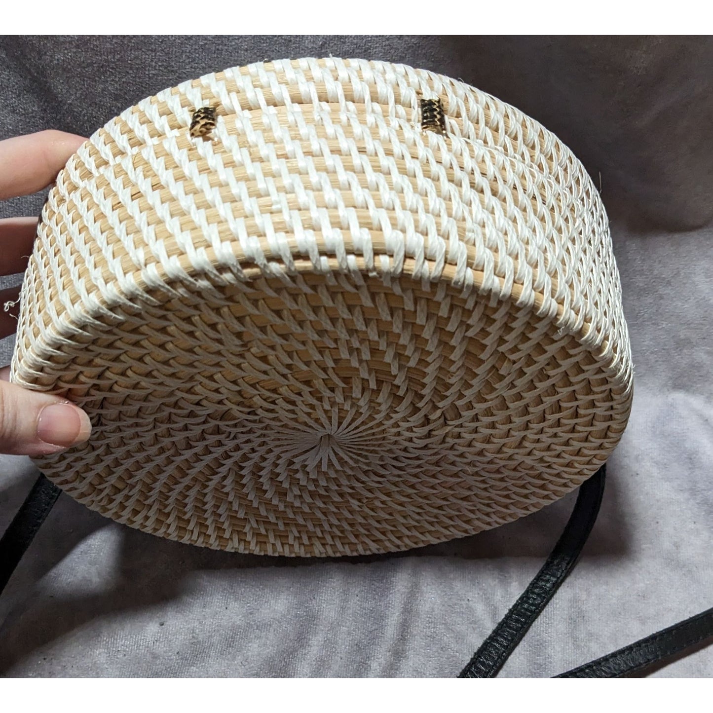 Retro Round Woven Rattan Crossbody Purse