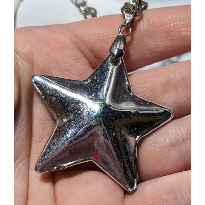 Vintage Rainbow Glass Star Pendant Necklace