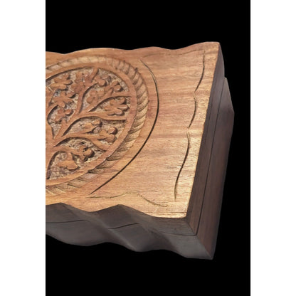 Carved Wooden Tree Of Life Box