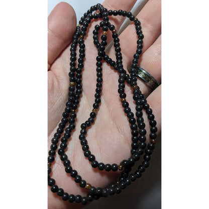 Simple Black Beaded Necklace