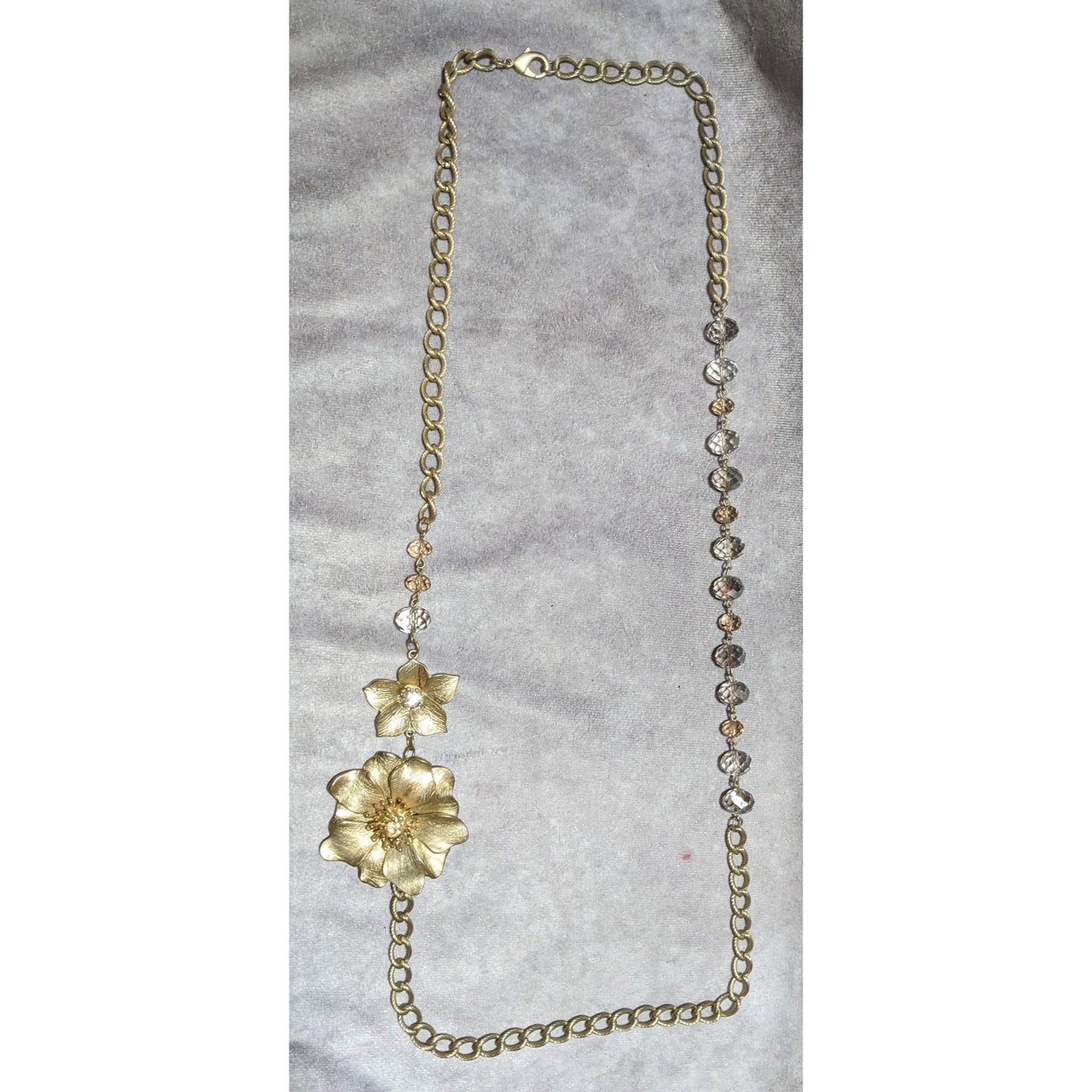 Vintage Glam Gold Floral Statement Necklace