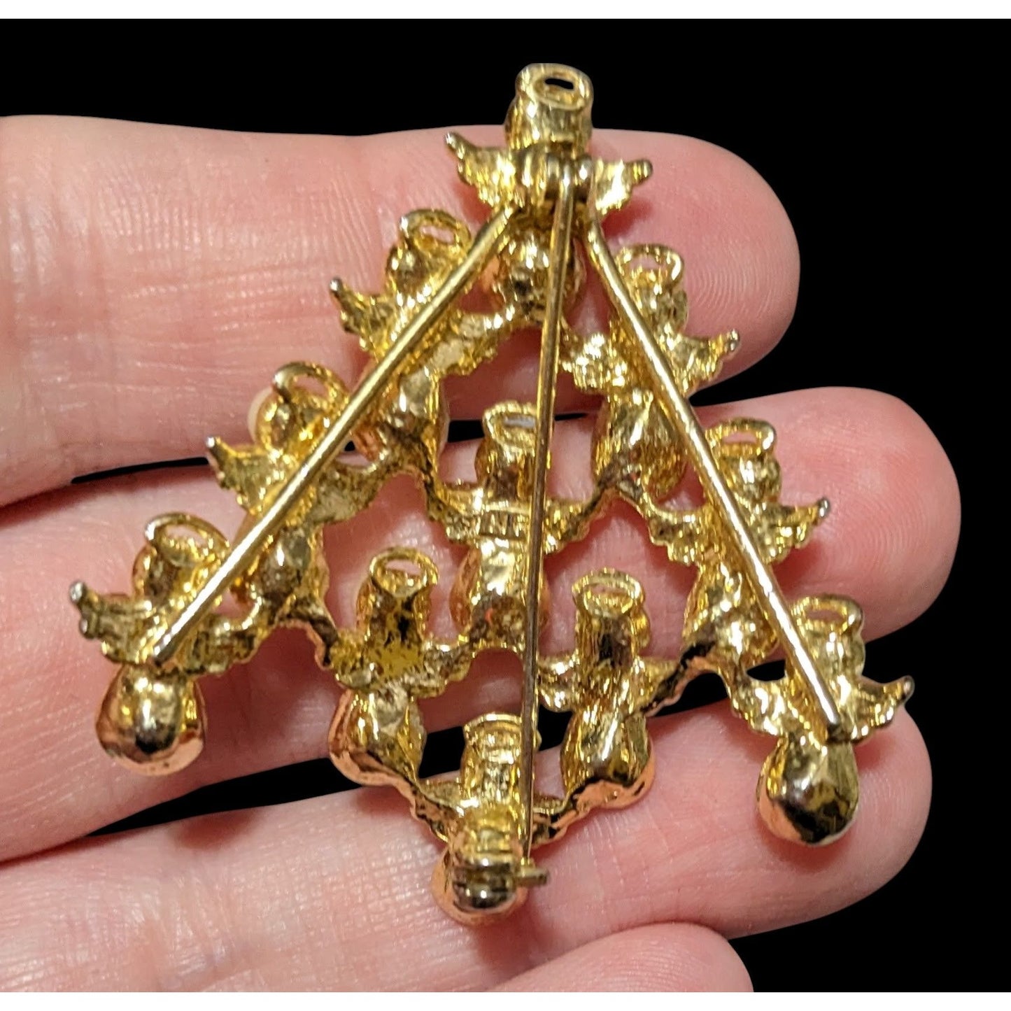 Vintage Avon Angel Christmas Tree Holiday Brooch