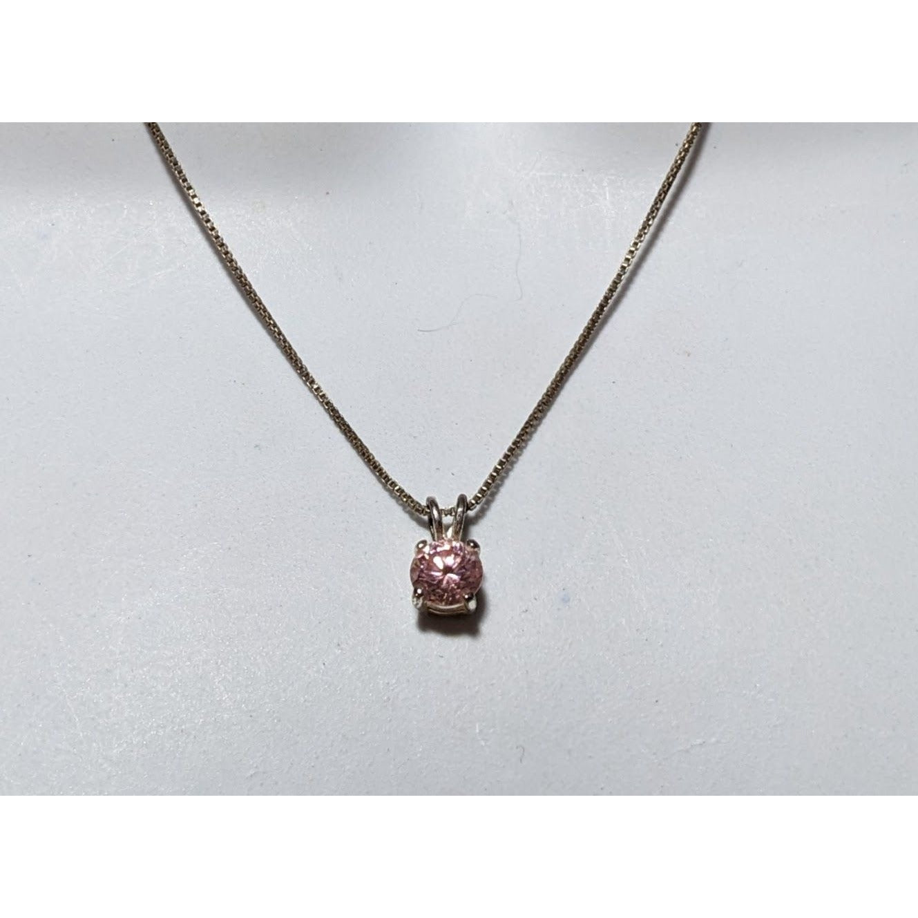 Sterling Pink Cubic Zirconia Pendant Necklace