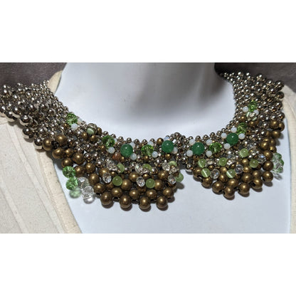 Pam Hiran Vintage 90s Beaded Bib Necklace