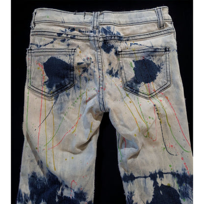 Thrill Distressed Paint Splatter Cropped Jeans