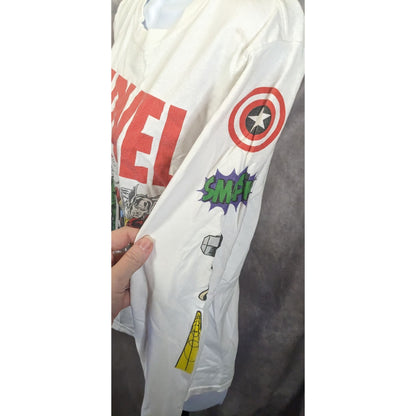 Marvel White Long Sleeve Shirt