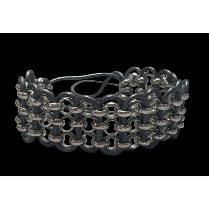 Leather Woven Rolo Chain Bracelet