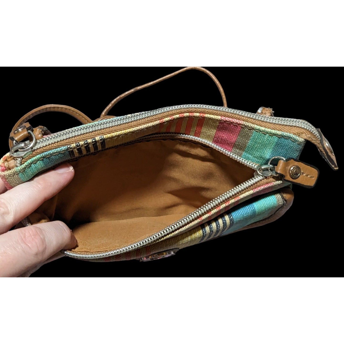 Relic Retro Rainbow Striped Crossbody Bag