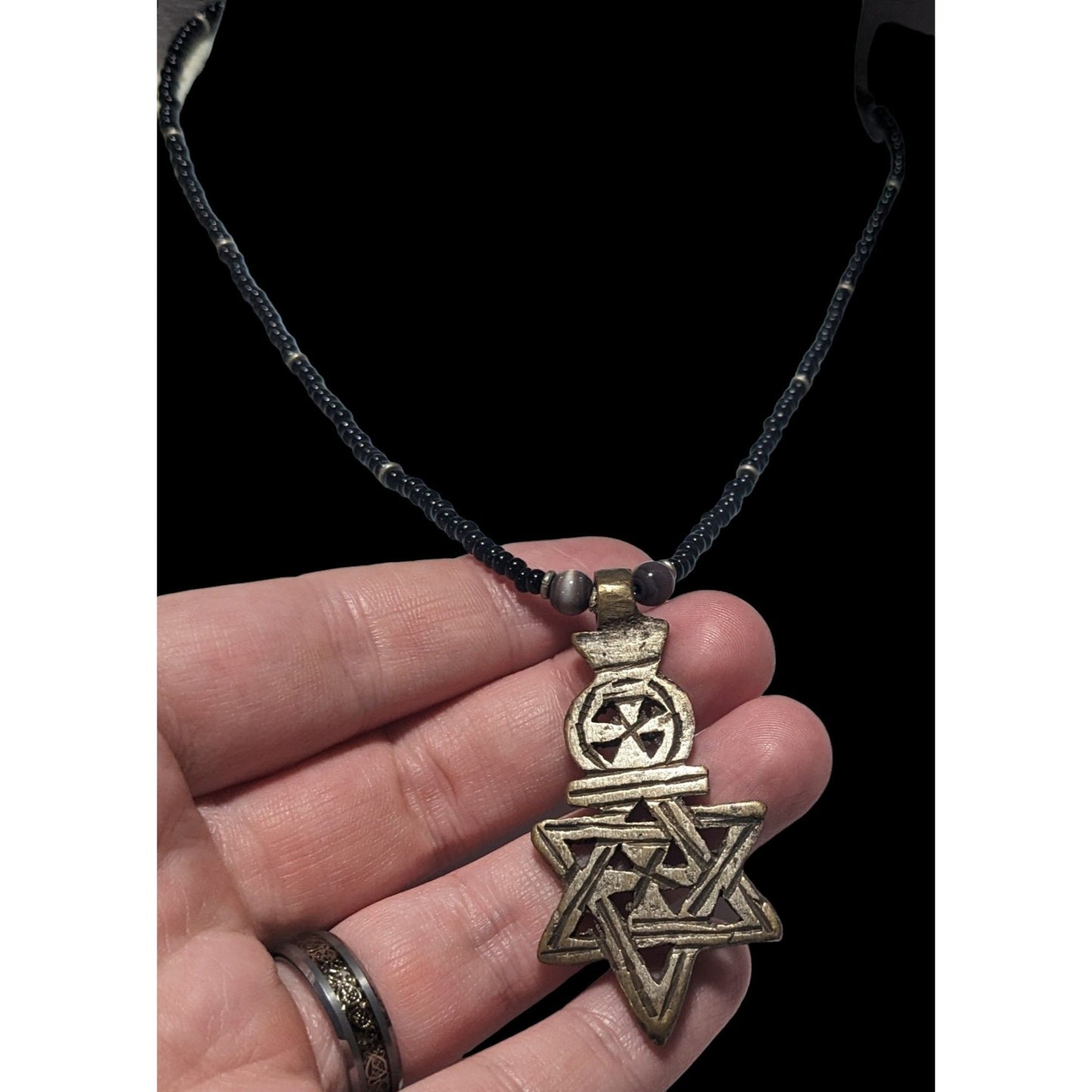 Vintage Ethiopian Star Of David Necklace