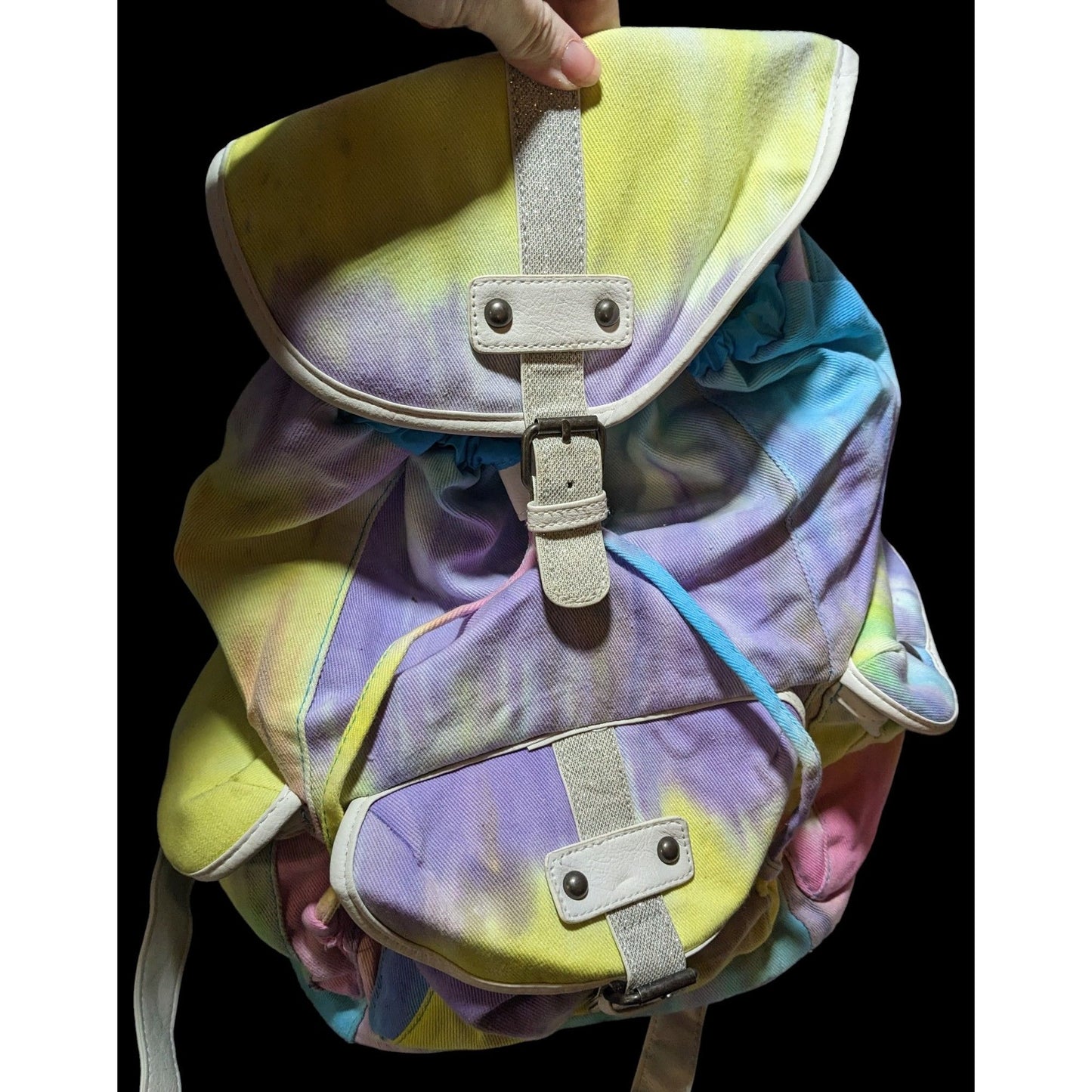 Candies Rainbow Tie Dye Glitter Strap Backpack