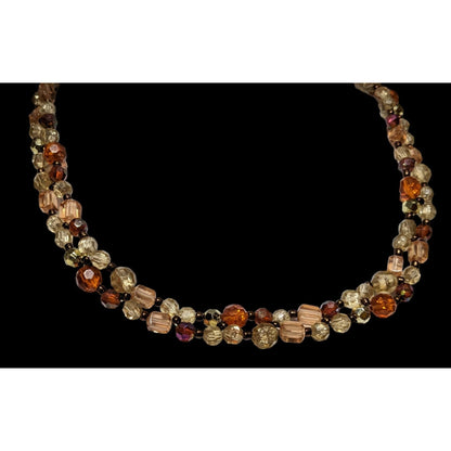 Earth Tone Retro Beaded Stretch Necklace